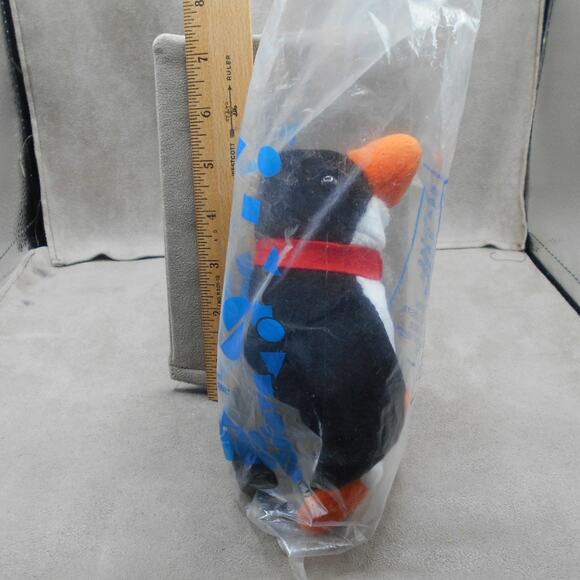 Avon Kids 1999 Flapper the Penguin January Garnet Full of Beans Birthstone Plush - Picture 3 of 4